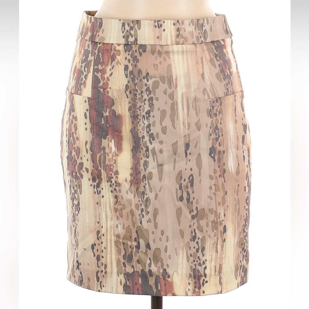 Peace of Cloth Cream Earth Tones Minimalist Mini Pencil Skirt Size 2 XS NWT